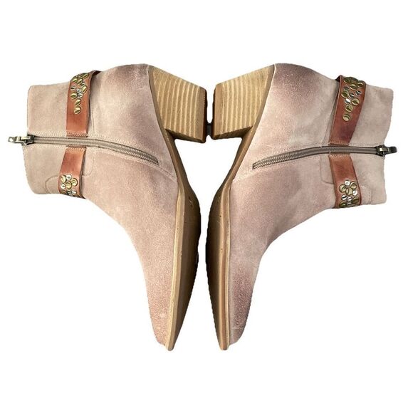 New Antelope Meli Western Pointed Toe Suede Ankle Boots Demi Blush 40 US 9-9.5 - Picture 4 of 5